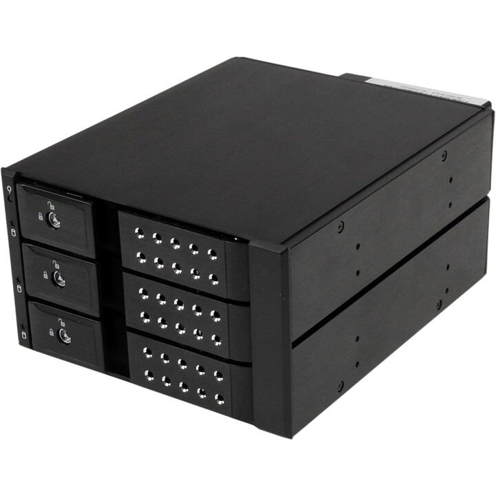 StarTech Carte-mère Hot Swap 3 baies pour disques durs 3,5in SAS II/SATA III 6 Gbps, Carte-mère en aluminium pour rack mobile sa