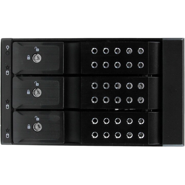 StarTech Carte-mère Hot Swap 3 baies pour disques durs 3,5in SAS II/SATA III 6 Gbps, Carte-mère en aluminium pour rack mobile sa