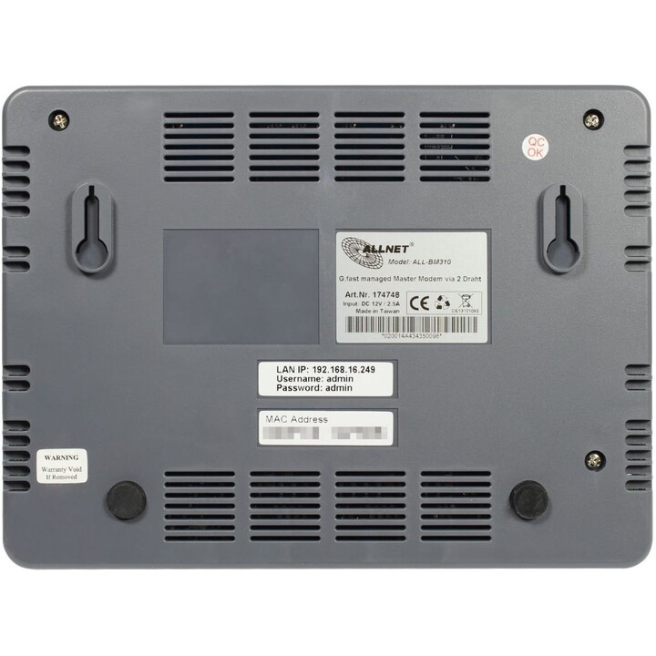 Z ALLNET Punkt-zu-Punkt Modem g.fast via 2-Draht managed Master ALL-BM310