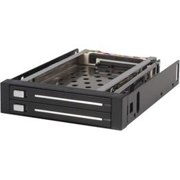 StarTech 2-Bay 2.5in Trayless Hot Swap SATA Mobile Rack Backplane - Dual Bay SATA Mobile Rack Enclosure for 3.5in Hard Drive (HS