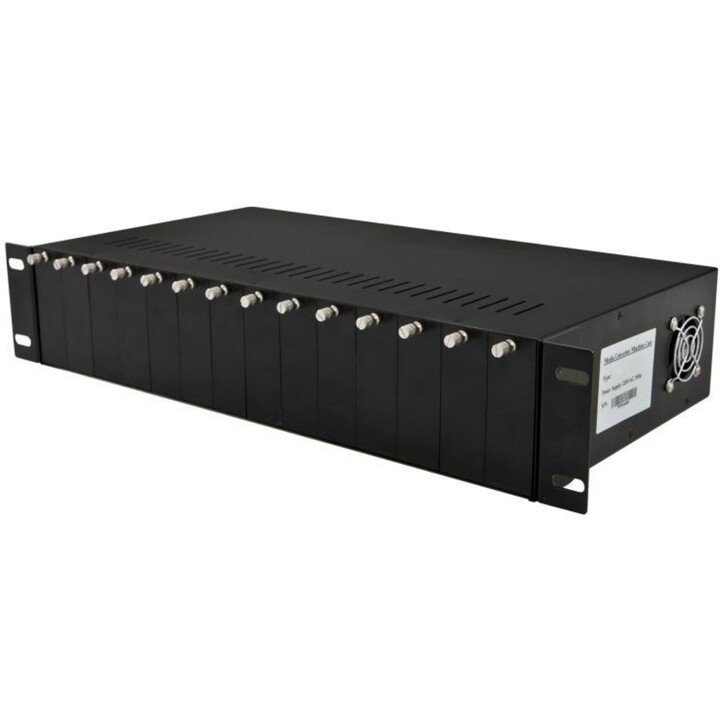 Allnet ALL-MCS014, chasis convertidor de medios de 14 ranuras, diseño para montaje en bastidor de 19 pulgadas, fuente de aliment