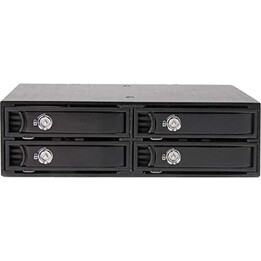 Placa base StarTech para rack móvil de 4 bahías para unidades SATA/SAS de 2,5 pulgadas - 5 unidades SSD/HDD intercambiables en c