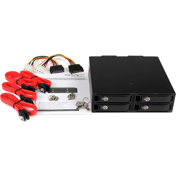 StarTech 4-Bay Mobile Rack Backplane for 2.5in SATA/SAS Drives - 5 to 0.591in Hot Swap SSDs/HDDs - Compatible with SAS II and SA