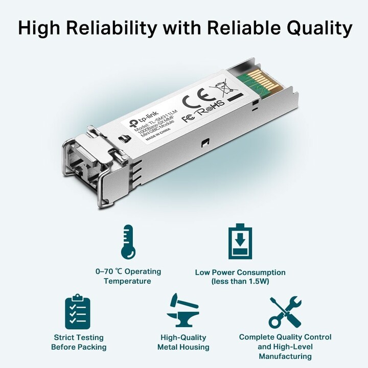 TP-Link SM311LM 8-Pack, Gigabit Multi-Mode SFP Transceivers, Fiber Connectivity, LC Duplex Connectors
