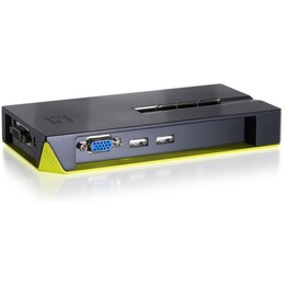 LevelOne KVM-0422, 4-Port USB VGA KVM Switch, Single Keyboard-Mouse-Monitor Control, High-Resolution Video
