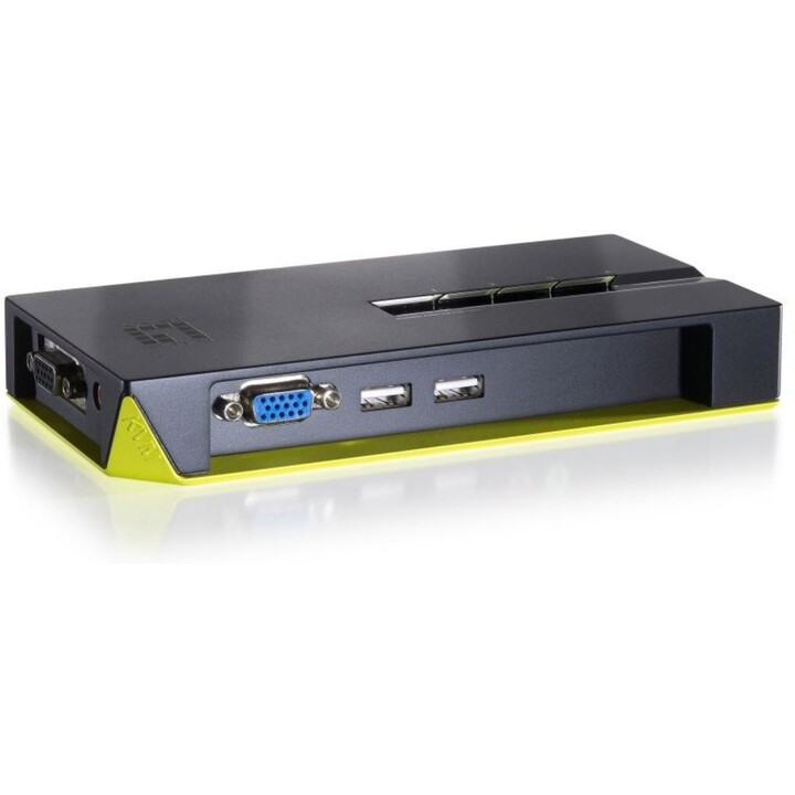 LevelOne KVM-0422, 4-Port USB VGA KVM Switch, Single Keyboard-Mouse-Monitor Control, High-Resolution Video
