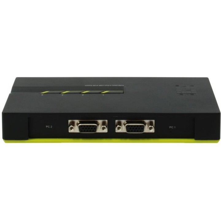 LevelOne KVM-0422, 4-Port USB VGA KVM Switch, Single Keyboard-Mouse-Monitor Control, High-Resolution Video