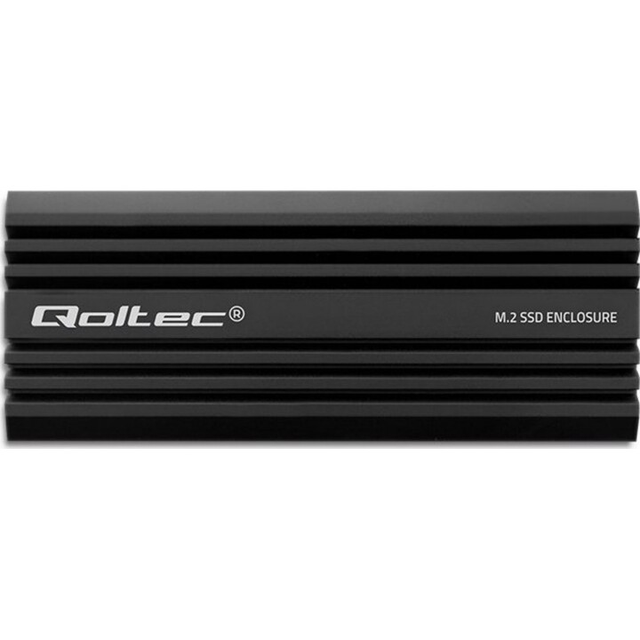 Qoltec 52270 NV2270 Carcasa para SSD M.2, SATA, NVMe, USB-C, 2TB, Negro