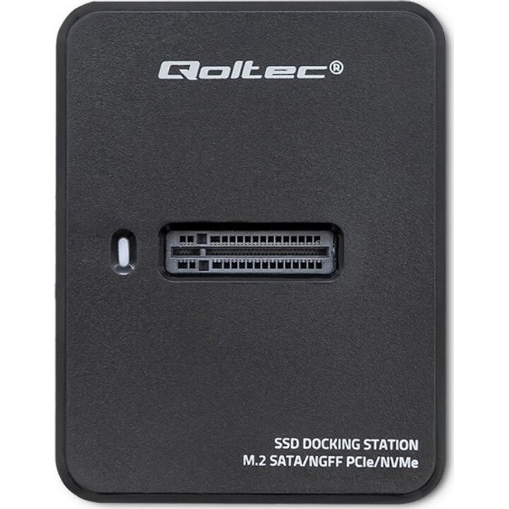 Qoltec 50313 SSD Docking Station M.2 SATA/PCIe, NGFF/NVMe, USB 3.1, Negro