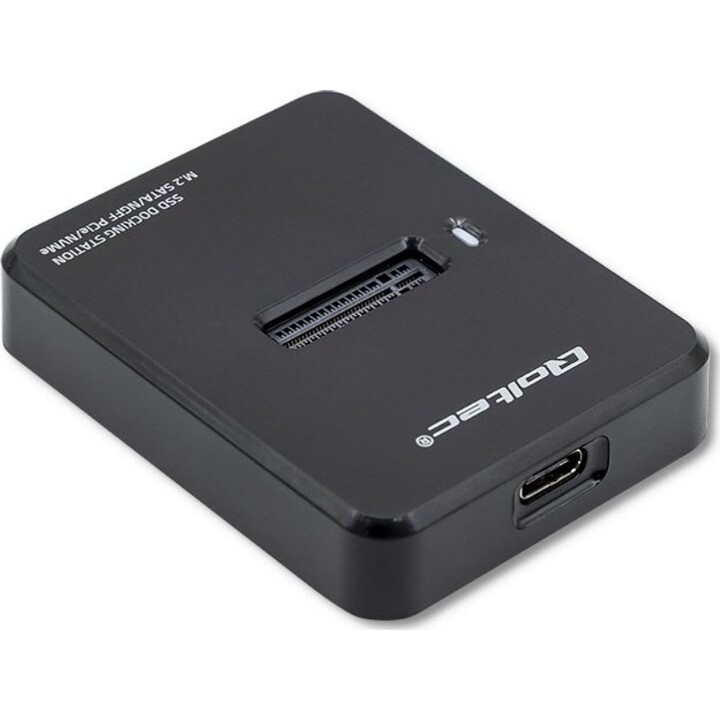Qoltec 50313 SSD Docking Station M.2 SATA/PCIe, NGFF/NVMe, USB 3.1, Negro