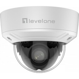 LevelOne FCS-3461, telecamera IP a cupola con zoom motorizzato da 2MP, design antivandalo, zoom ottico 4x, visione notturna IR d