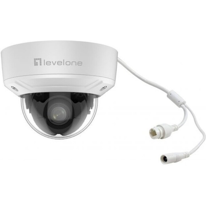 LevelOne FCS-3461, telecamera IP a cupola con zoom motorizzato da 2MP, design antivandalo, zoom ottico 4x, visione notturna IR d