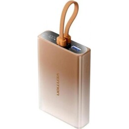 Vention Powerbank external battery 10000 mAh 22.5W USB-C Lightning USB-A, Gold color
