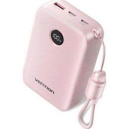 Vention FKBP0-C 20000 mAh 22,5 W Power Bank externer Akku, Pink, abnehmbares USB-C-Kabel