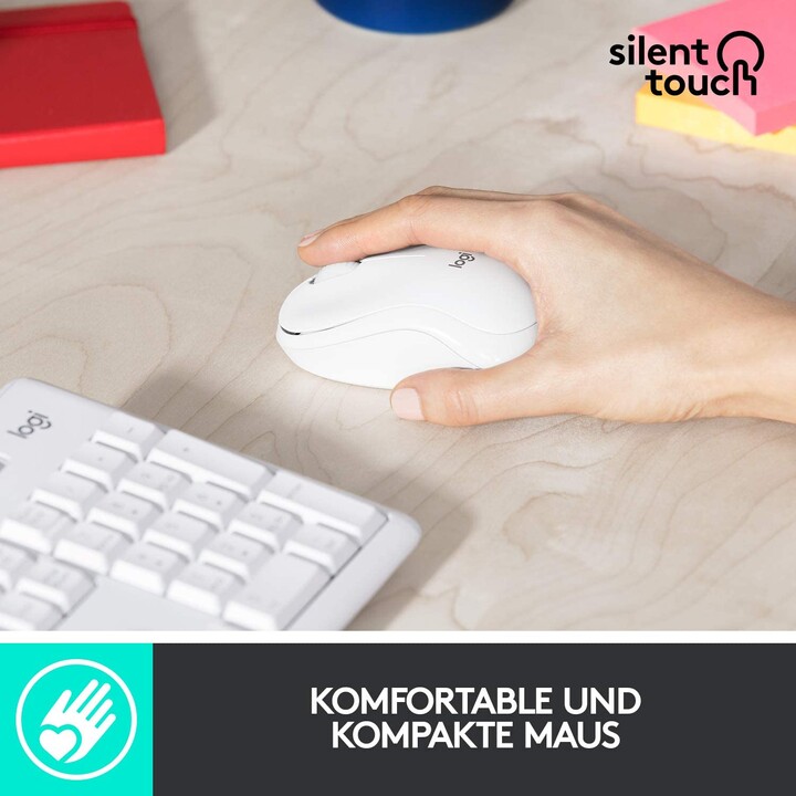 Logitech MK295 Silent tastiera tedesca e mouse Bianco