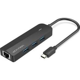 Vention TGPBB USB Typ-C Dockingstation 3xUSB 3.0 RJ45 Micro B PD Schwarz ABS 1000Mbps