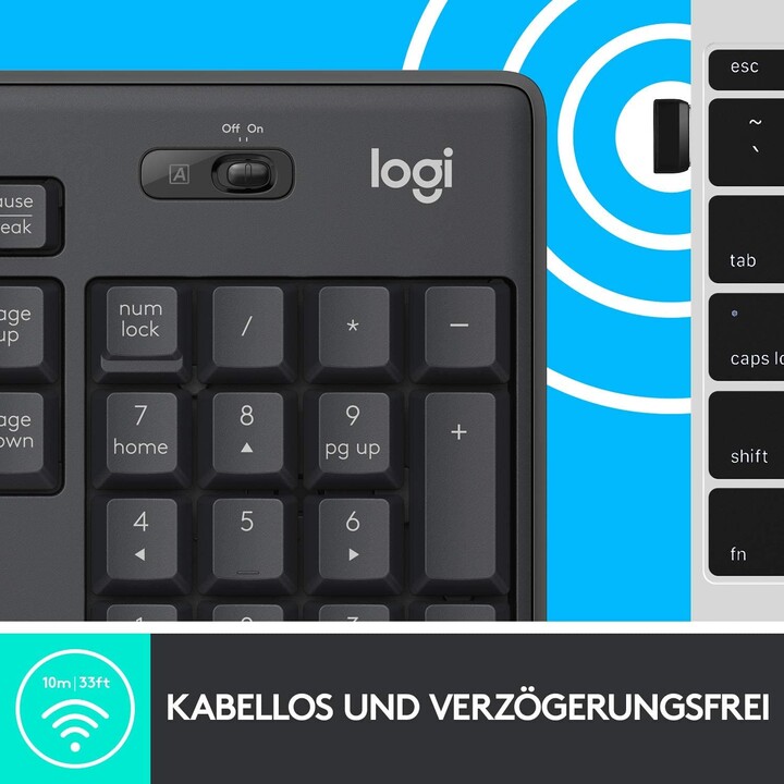 Logitech MK295 Silent tastiera Tedesca e mouse Nero