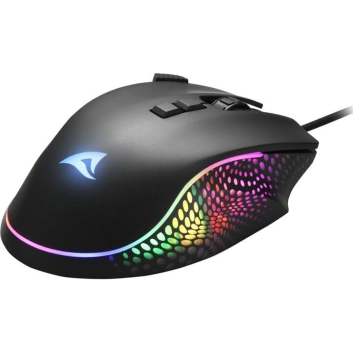 Sharkoon Wired Mouse 12800 DPI 8 botões RGB preto para usuários destros