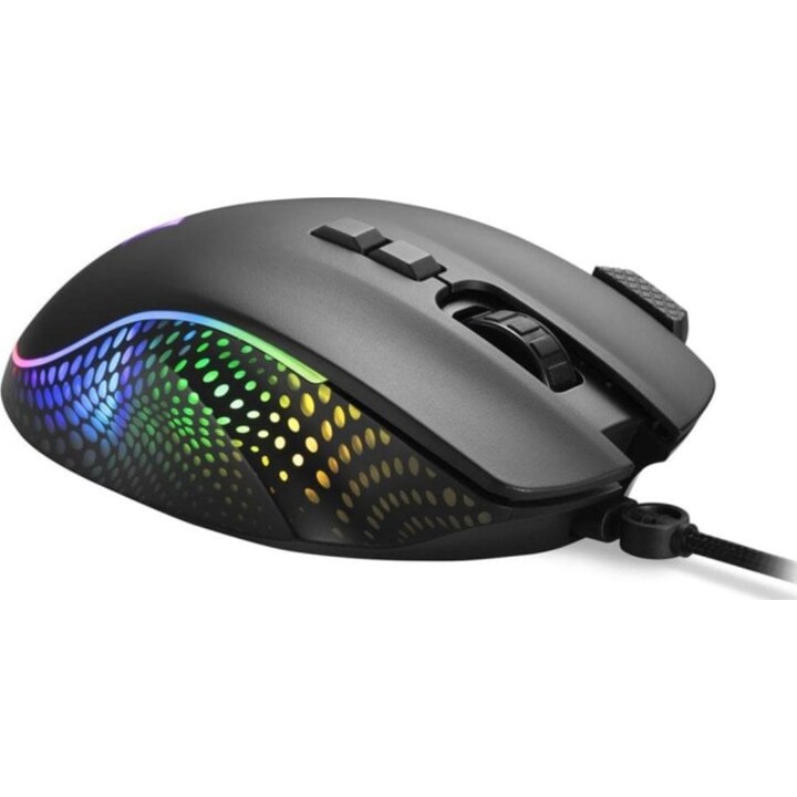 Sharkoon Wired Mouse 12800 DPI 8 botões RGB preto para usuários destros