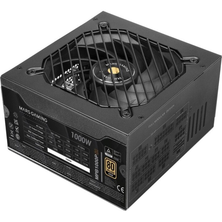 Mars Gaming Mpb1000sim Fuente Alimentación Modular Atx 3.1 1000w 80 Plus Gold Negro
