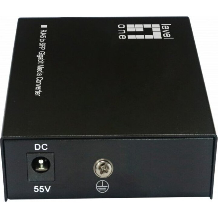 LevelOne GVT-2016, RJ45 zu SFP Gigabit Medienkonverter, 802.3bt 90W PoE PSE, Single-Port End-Span