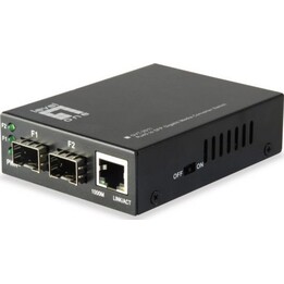 Switch convertitore multimediale LevelOne GVT-2011 da RJ45 a doppio SFP Gigabit