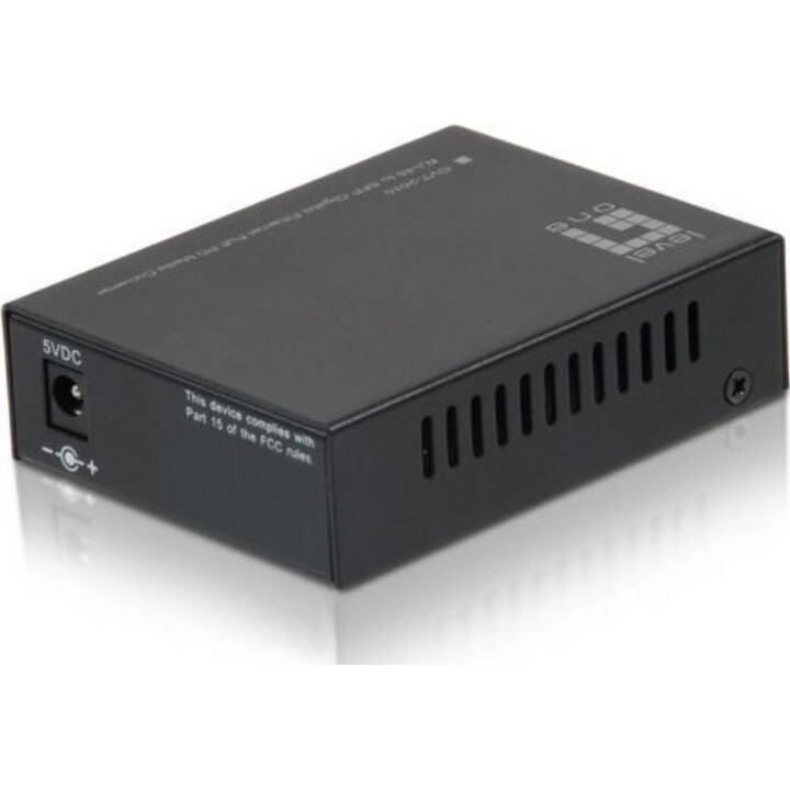 LevelOne GVT-2010, Conversor de medios RJ45 a SFP Gigabit PoE PD, 10/100/1000Base-T a 1000Base-X