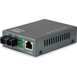 LevelOne FVT-1106, convertitore multimediale Fast Ethernet da RJ45 a SC, fibra monomodale 1550nm, portata di trasmissione 120 km