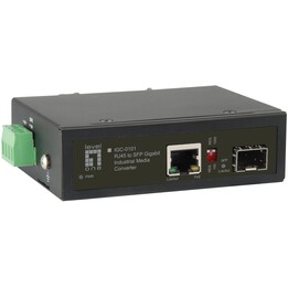 LevelOne IGC-0101, convertitore multimediale industriale da RJ45 a SFP Gigabit PoE, uscita 802.3at/af 30W