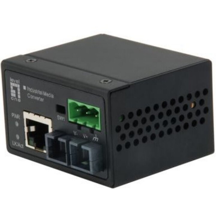 LevelOne IEC-4301, convertitore multimediale industriale da RJ45 a SC Fast Ethernet, fibra monomodale