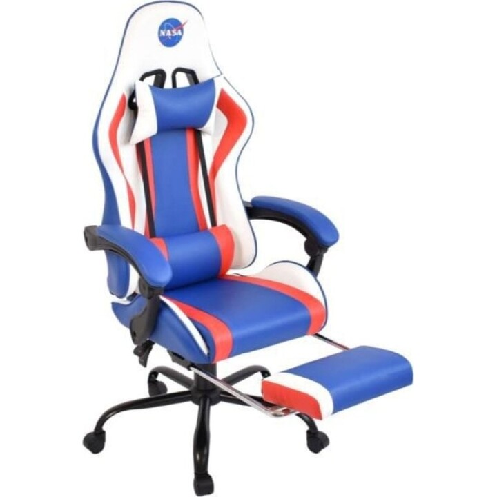 NASA DI013-WBR Silla Gaming, Reclinable con Brazos y Espaldar Ajustables