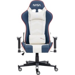 NASA SU017-BWR Silla Gaming, Reclinable 180 Grados, Apoyabrazos Ajustables 2D, Construcción Resistente