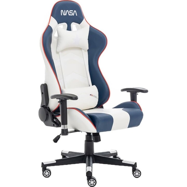 Sedia da gaming NASA SU017-BWR, reclinazione a 180 gradi, braccioli regolabili 2D, struttura durevole