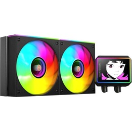 Mars Gaming Ml-visionii240 AIO-Flüssigkeitskühlung, 500 W TDP, Pumpe der 4. Generation, 2 Lüfter, Schwarz