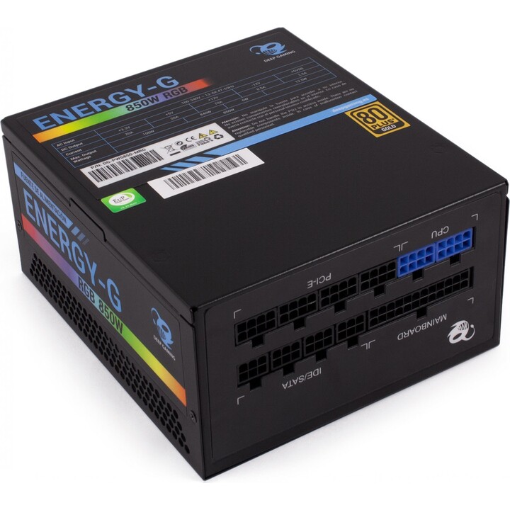 Fuente de alimentacion atx 850w coolbox deepgaming rgb pfc activo 80+ gold modular
