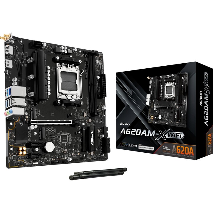 Scheda madre|ASROCK|AMD A620|SAM5|Micro-ATX|Memoria DDR5|Slot di memoria 2|A620AM-XWIFI