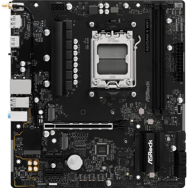 Scheda madre|ASROCK|AMD A620|SAM5|Micro-ATX|Memoria DDR5|Slot di memoria 2|A620AM-XWIFI