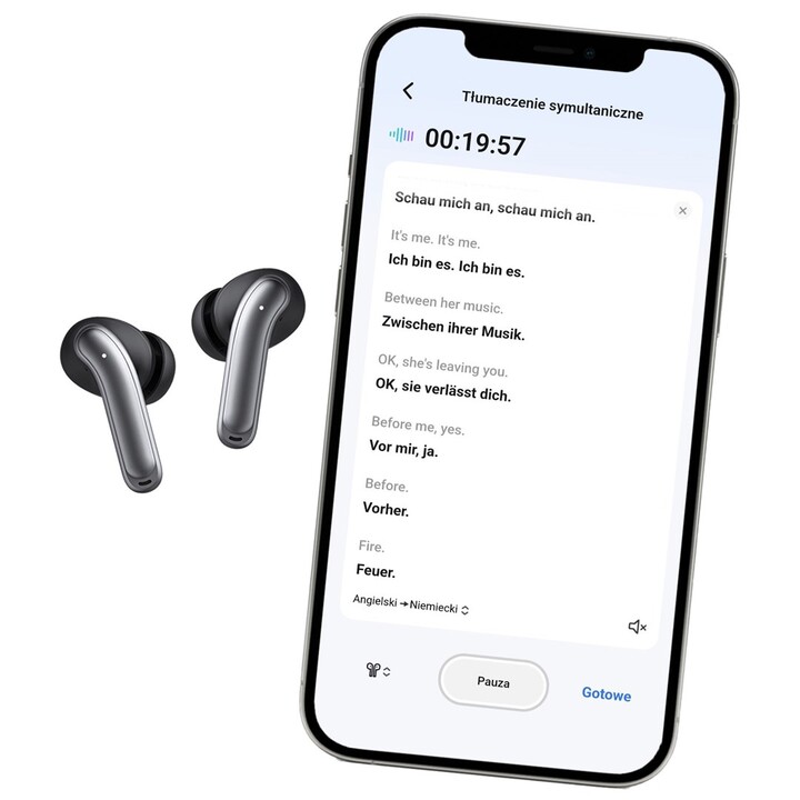 Auricolari wireless Audiocore, ANC ibrido, ENC, 6 microfoni, custodia di ricarica, Tuya, AC591 PRO