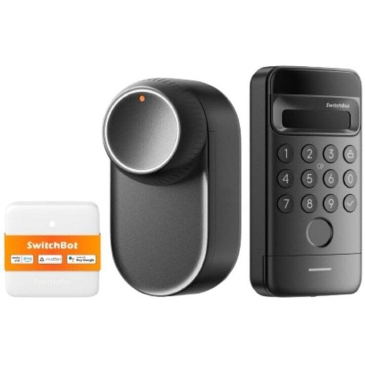 SwitchBot W5600000 Lock Ultra, cerradura inteligente avanzada para puertas con desbloqueo por huella dactilar, cierre automático
