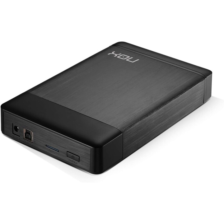 Nox Lite 3.5 -NXLITEHDD35- Externes Gehäuse für SATA-Festplatten bis zu 10 TB, USB 3.0, Plug&Play, schwarz