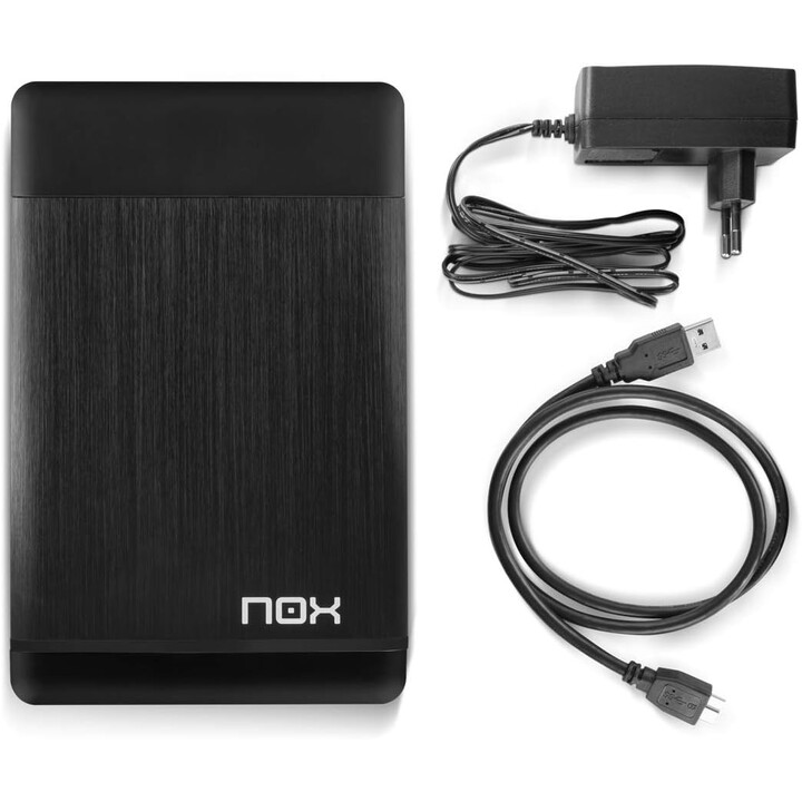 Nox Lite 3.5 -NXLITEHDD35- Externes Gehäuse für SATA-Festplatten bis zu 10 TB, USB 3.0, Plug&Play, schwarz