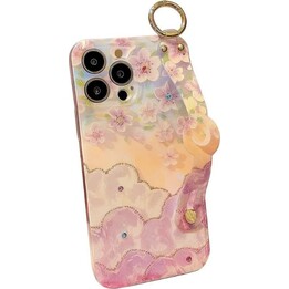 Aurora Floral and Butterflies Case with iPhone 16 Strap