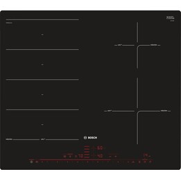 Bosch 8 Series PXE601DC1E, Premium induction hob with 4 flexible cooking zones and smart intuitive control, Black