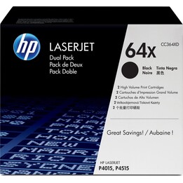 HP (CC364XD) No 64XD HP64XD HP 64XD Twin Pack Black Cartridge (CC364XD) Original