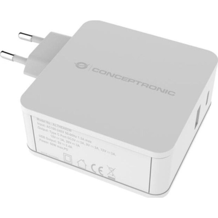Chargeur mural à charge rapide Conceptronic USB-C 3A blanc