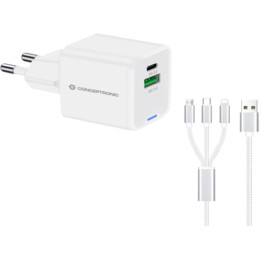 Conceptronic ALTHEA16W cargador de dispositivo móvil Universal Blanco Corriente alterna Carga rápida Interior