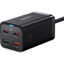 Baseus Reiseladegerät GaN3 Pro Ladegerät für Laptops und Smartphones 65 W Schnellladung USB-C 1,5 m