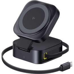 Cargador inalámbrico Baseus PicoGo 2-en-1 MagSafe Qi2 67W Negro doble salida