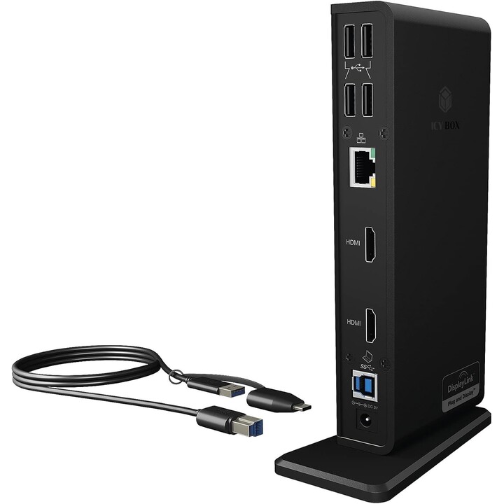 ICY BOX IB-DK2251AC USB-C/USB 3.0 Estação de acoplamento 11 em 1