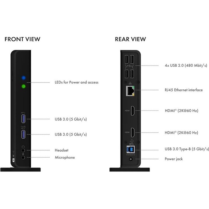 ICY BOX IB-DK2251AC USB-C/USB 3.0 Estação de acoplamento 11 em 1